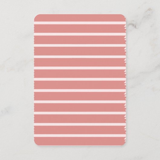 ミニマリストピンクボウ赤ちゃんシャワー エンクロージャーカード (裏面)