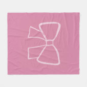 ミニマリストピンクボウ フリースブランケット (正面(横))