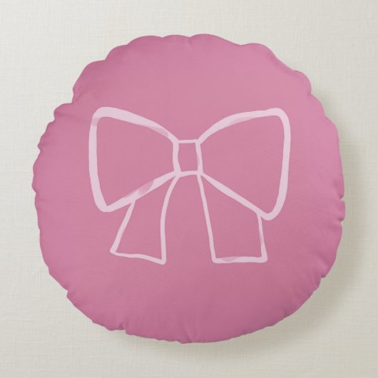 ミニマリストピンクボウ ラウンドクッション (正面)
