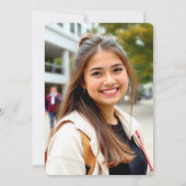 ミニマリストピンクボウQuinceanera写真 セーブザデート (裏面)