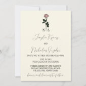 ミニマリストピンクローズモノグラム結婚式招待状 招待状 (正面)