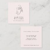 ミニマリストピンク化粧アーティストス気にキン スクエア名刺 (正面/裏面)