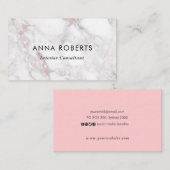 ミニマリストピンク大理石名刺 名刺 (正面/裏面)