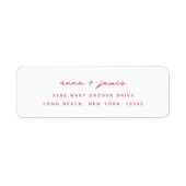 ミニマリストピンク差出人住所ラベル ラベル (正面)