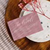 ミニマリストピンク白結婚書道の詳細 エンクロージャーカード