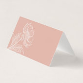 ミニマリストピンク結婚フローラサンキューカード (裏面)