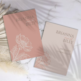 ミニマリストピンク結婚フローラ セーブザデート