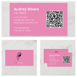 ミニマリストピンク美容師 名刺