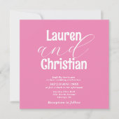 ミニマリストピンク聖なる書物、 経典結婚式招待状 (正面)