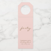 ミニマリストピンク&金ゴールド時代誕生日ボトルラベル ボトルネックタグ (正面)