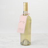 ミニマリストピンク&金ゴールド時代誕生日ボトルラベル ボトルネックタグ (アングル)