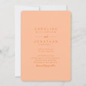 ミニマリストピーチエレガントオモダンロ結婚ング 招待状 (正面)