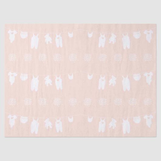 ミニマリストピーチクローザライン赤ちゃんガールシャワー 薄葉紙 (正面)