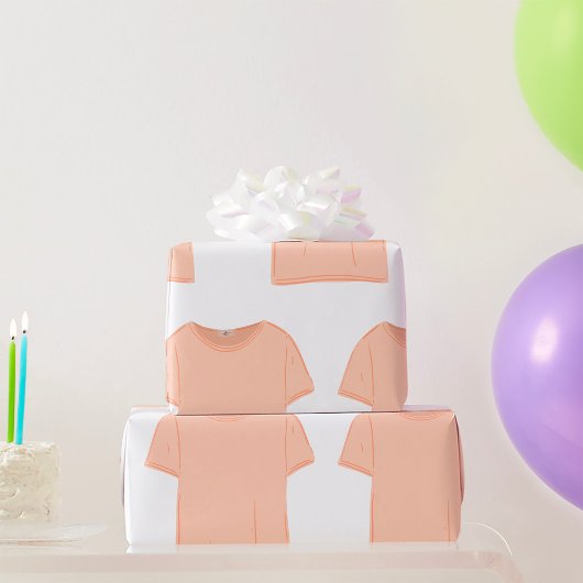 ミニマリストピーチティーイラストレーション ラッピングペーパー