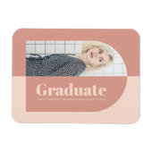 ミニマリストピーチピンクアーチフォト卒業記念アヌン マグネット (横)