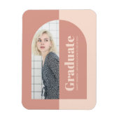 ミニマリストピーチピンクアーチフォト卒業記念アヌン マグネット (縦)