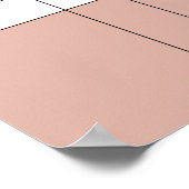 ミニマリストピーチホライゾンラインアート ポスター (角)