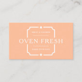 ミニマリストピーチホワイトペストリーシェフベーカリー 名刺 (正面)