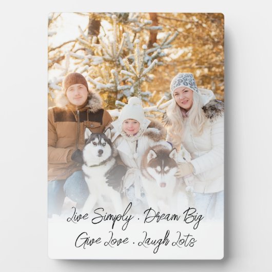 ミニマリストファミリーフォトオーバーレイカスタム引用文 フォトプラーク (正面)
