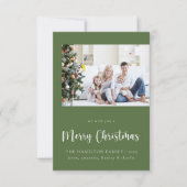 ミニマリストファミリーフォトクリスマスホリデーカード サンキューカード (正面)