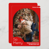 ミニマリストファミリーフォトクリスマスホリデーカード シーズンカード (正面/裏面)