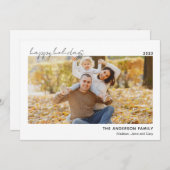 ミニマリストファミリーフォトクリスマスホリデーカード シーズンカード (正面/裏面)