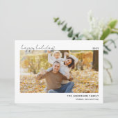 ミニマリストファミリーフォトクリスマスホリデーカード シーズンカード (スタンド正面)