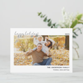 ミニマリストファミリーフォトクリスマスホリデーカード シーズンカード