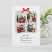 ミニマリストファミリーフォトクリスマスホリデーカード 招待状 (スタンド正面)