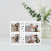 ミニマリストファミリーフォーフォトハッピーホリデー ポストカード (スタンド正面)