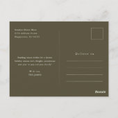 ミニマリストファミリーフォーフォトハッピーホリデー ポストカード (裏面)