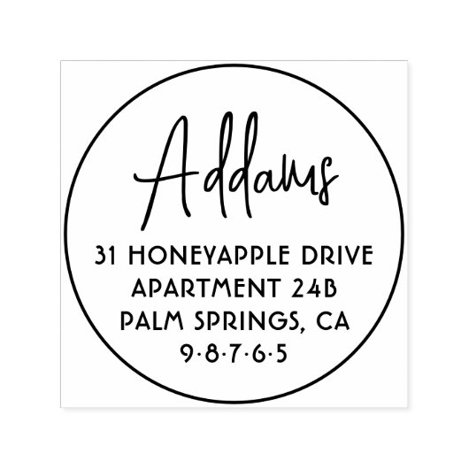 ミニマリストファミリー名はっきりしたラウンド差出人住所 セルフインキングスタンプ (デザイン)