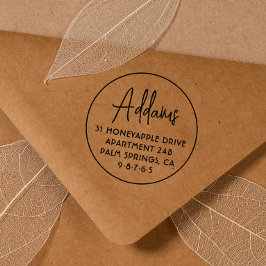 ミニマリストファミリー名はっきりしたラウンド差出人住所 セルフインキングスタンプ