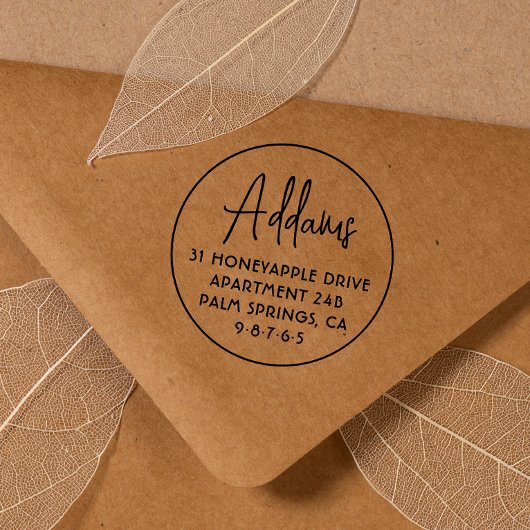 ミニマリストファミリー名はっきりしたラウンド差出人住所 セルフインキングスタンプ