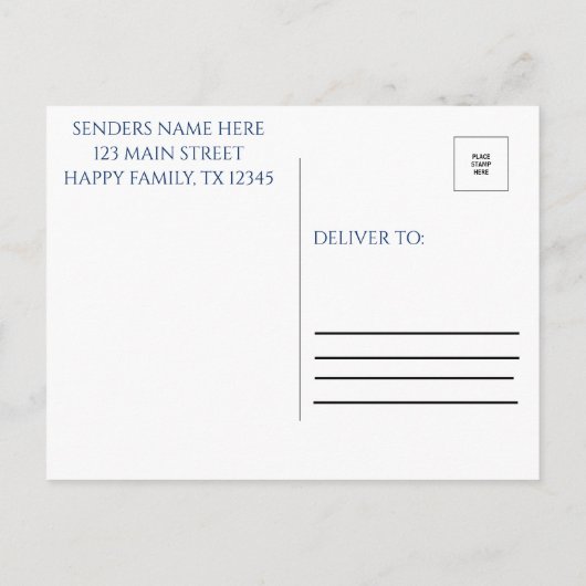 ミニマリストファミリー懇親会招待状はがき ポストカード (裏面)