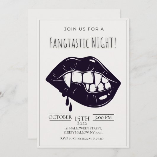 ミニマリストファンタスティックハローウィンパーティ招待状 招待状 (正面/裏面)