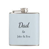 ミニマリストファーザーズデイパステルフラスコ | 子供の名前 フラスク (正面)