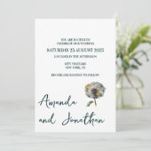 ミニマリストフィールドフラワー結婚式招待状 招待状 (スタンド正面)