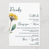 ミニマリストフィールド結婚フラワーのドリンクバーメニュー メニュー (正面)