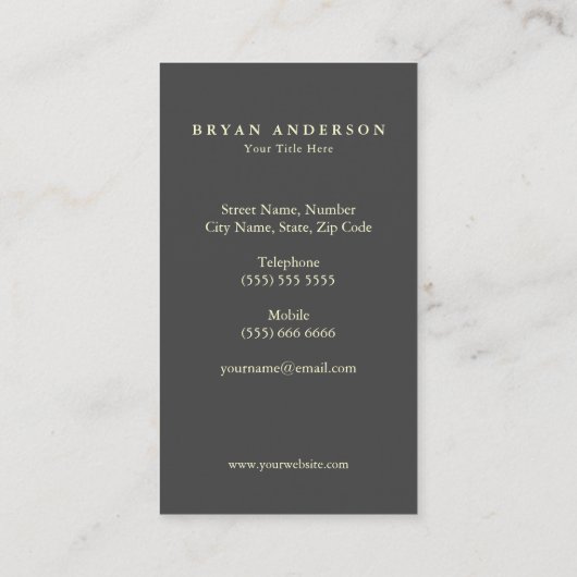 ミニマリストフェイクグリッターダンデリオン 名刺 (裏面)