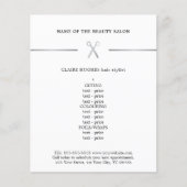 ミニマリストフェイクシルバーシザーヘアスタイリストメニュー チラシ (正面)