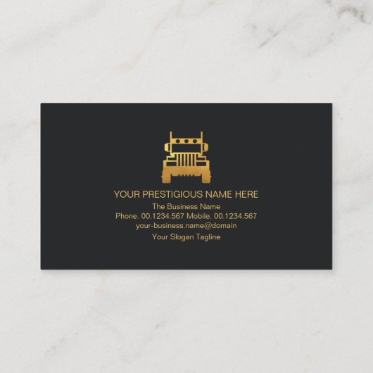 ミニマリストフェイク金ゴールド·ロジスティストライプクス·トラック 名刺 (裏面)