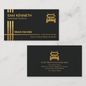 ミニマリストフェイク金ゴールド·ロジスティストライプクス·トラック 名刺 (正面/裏面)