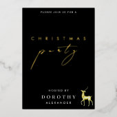 ミニマリストフォイルクリスマスパーティの招待状 箔シーズンカード (正面)