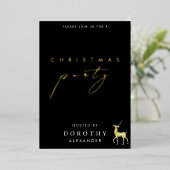 ミニマリストフォイルクリスマスパーティの招待状 箔シーズンカード (立ち正面)