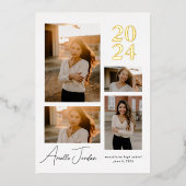 ミニマリストフォイル卒業年箔招待状 箔招待状 (正面)