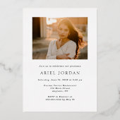 ミニマリストフォイル卒業年箔招待状 箔招待状 (裏面)