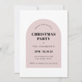 ミニマリストフォトアーチピンククリスマスパーティー 招待状 (裏面)