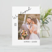 ミニマリストフォトエロープメント結婚発表 案内状 (スタンド正面)