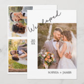 ミニマリストフォトエロープメント結婚発表 案内状 (正面/裏面)